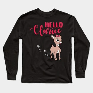 Hello Clarice Funny Christmas Horror Holiday Mashup Long Sleeve T-Shirt